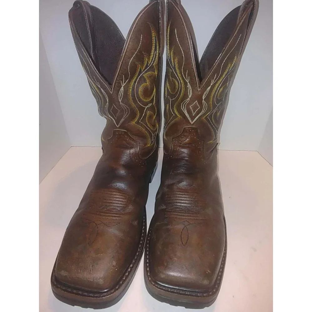 Justin Work Boots Mens Brown Leather Waterproof Composite Toe WK4625 Size 10.5 D